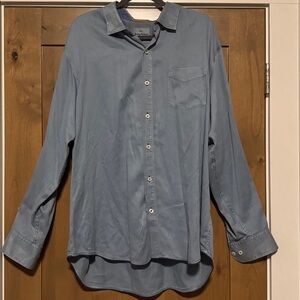 Tommy Bahama Jeans Tencel Blend Long Sleeved Button Down Shirt Mens XL Beach